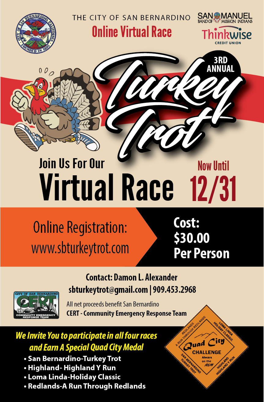 RaceWire San Bernardino Virtual Turkey Trot 2017